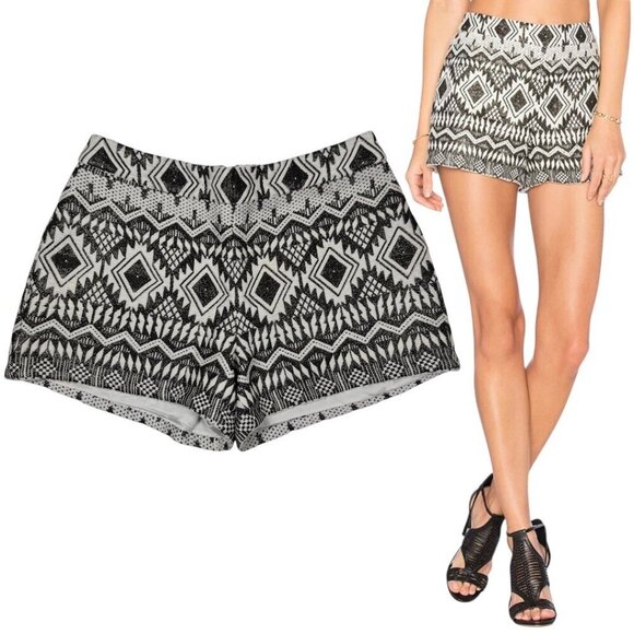 Alice + Olivia Pants - ALICE + OLIVIA Marisa Short Sz.XS/2 Embroidered Brocade Geometric Boho Tribal